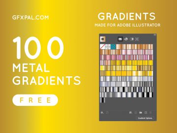 100 Metal Gradients for Adobe Illustrator